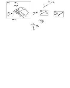 Controls Group Diagram and Parts List for 19N137-0344-B5 100000 - 19Z999 Briggs and Stratton Engine